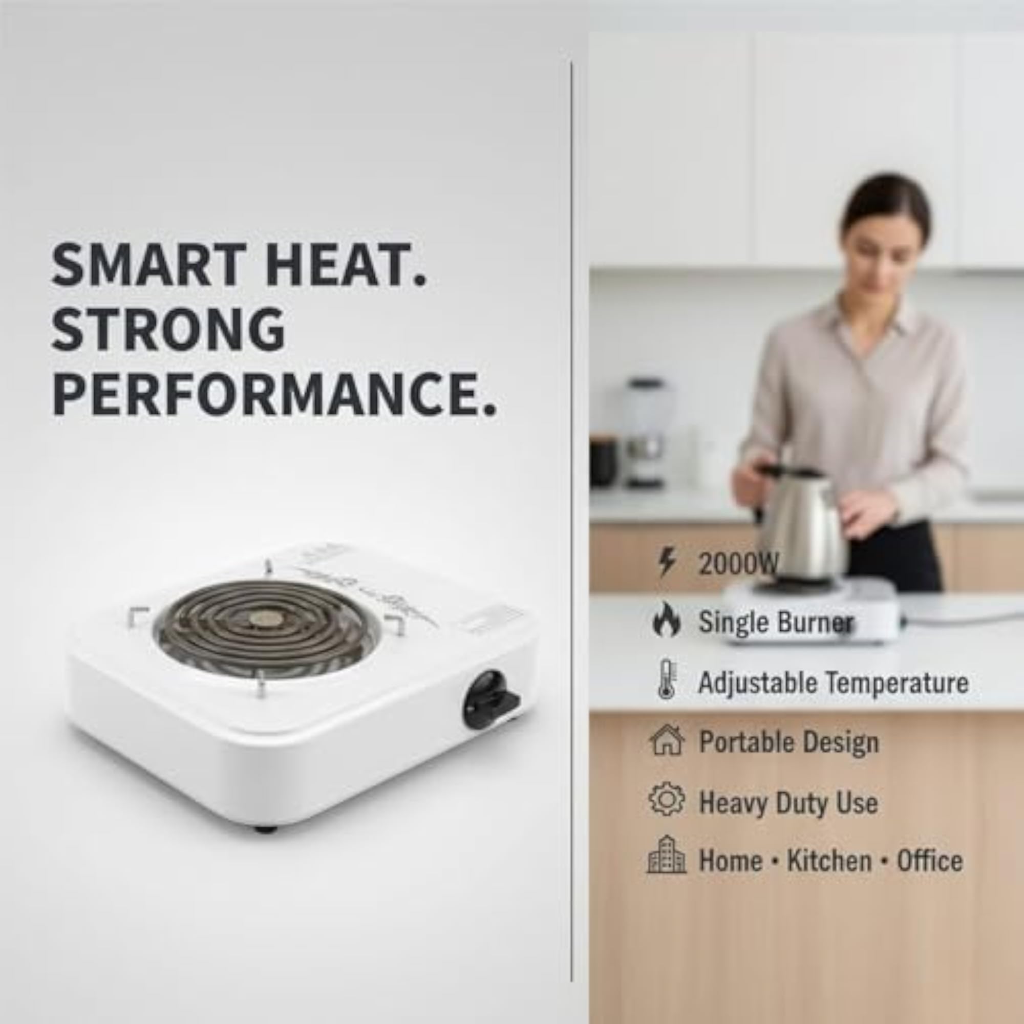 2000W Heavy Duty Electric Hot Plate Single Burner